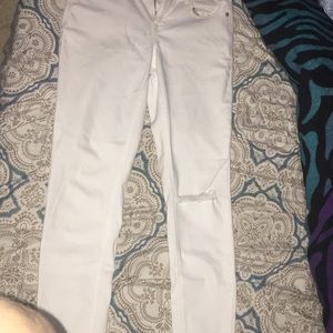 White ripped jeans